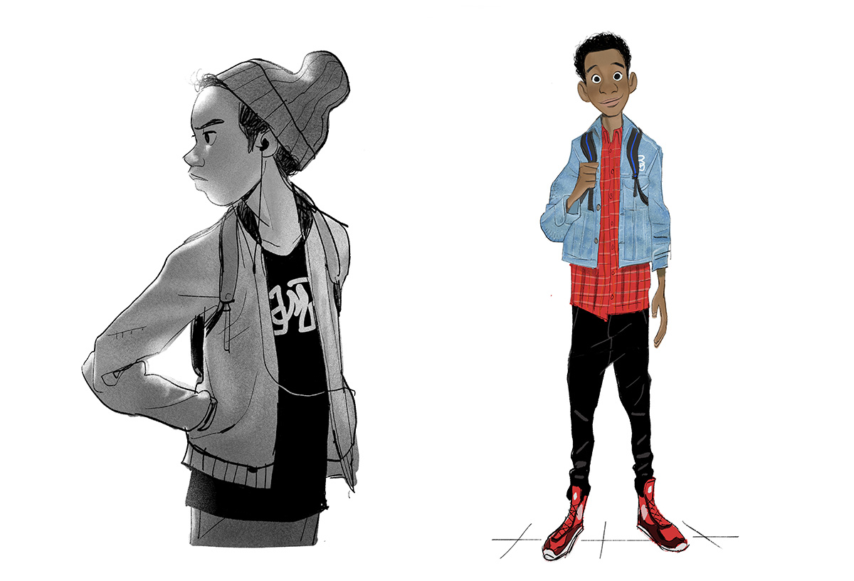 Концепт-арт Майлза Моралеса, главного героя фильма