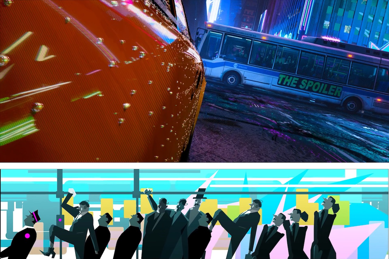 «Массовка» внутри автобуса — стилизованная статичная картинка