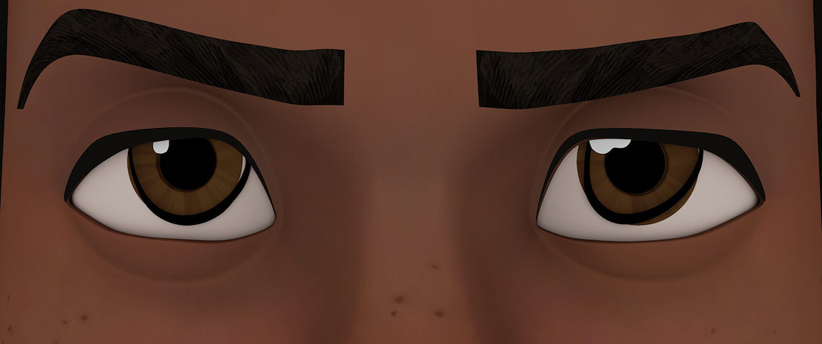 Лицо 3D-модели перед нанесением линий